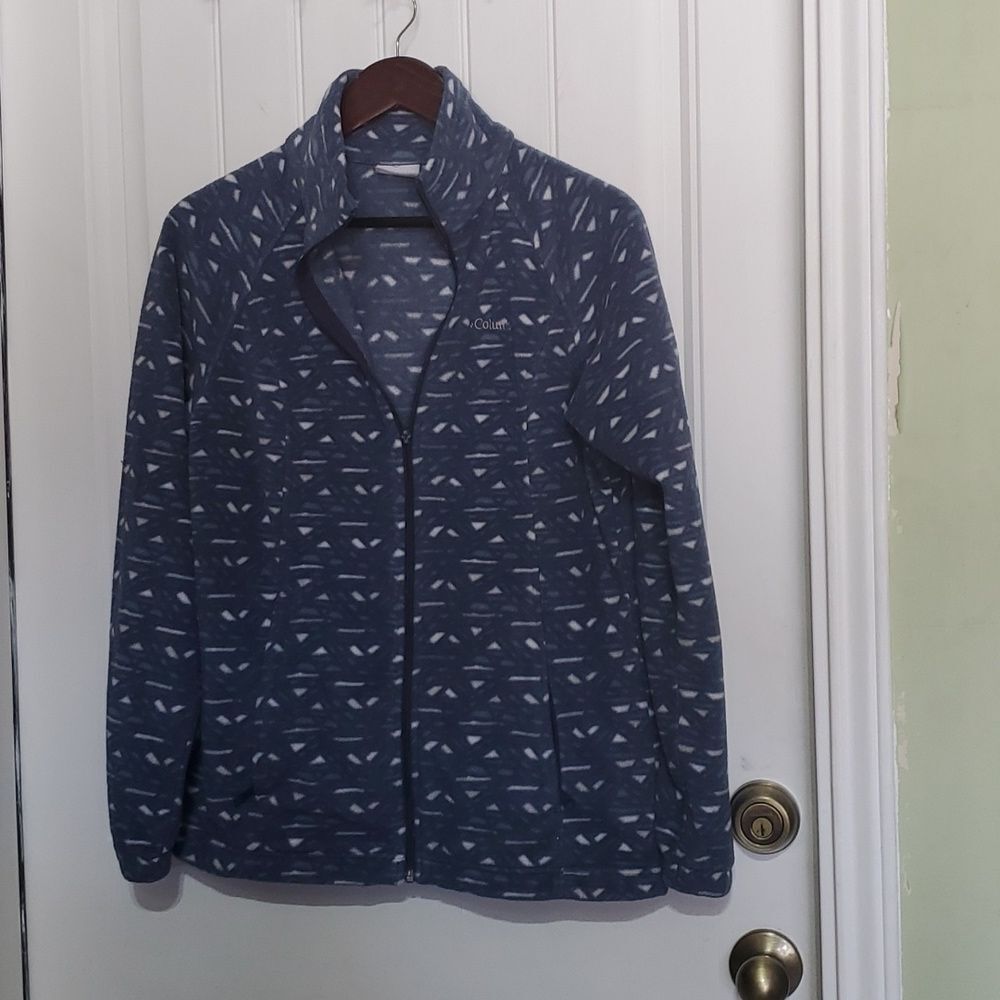 Columbia Sawyer Rapids Printed Full Zip Fleece Zip pocket’s Drawstring L - Picture 4 of 8